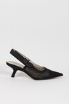 Dio kumaş ince topuklu kadın ayakkabısı