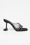 Pello mat oranj topuklu kadın ayakkabı